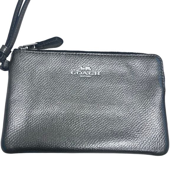 Coach Handbags - EUC Gunmetal Gray Coach Wristlet